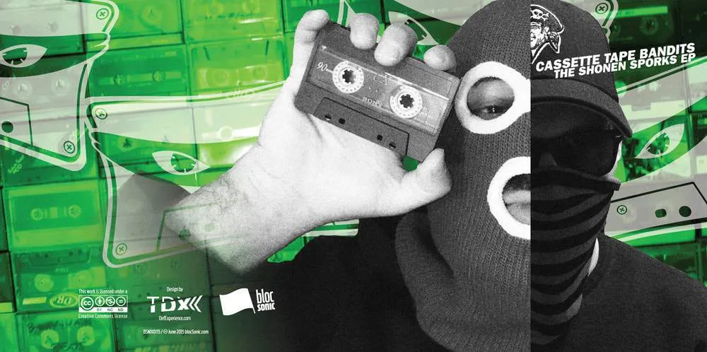 Album insert for “The Shonen Sporks EP” by Cassette Tape Bandits