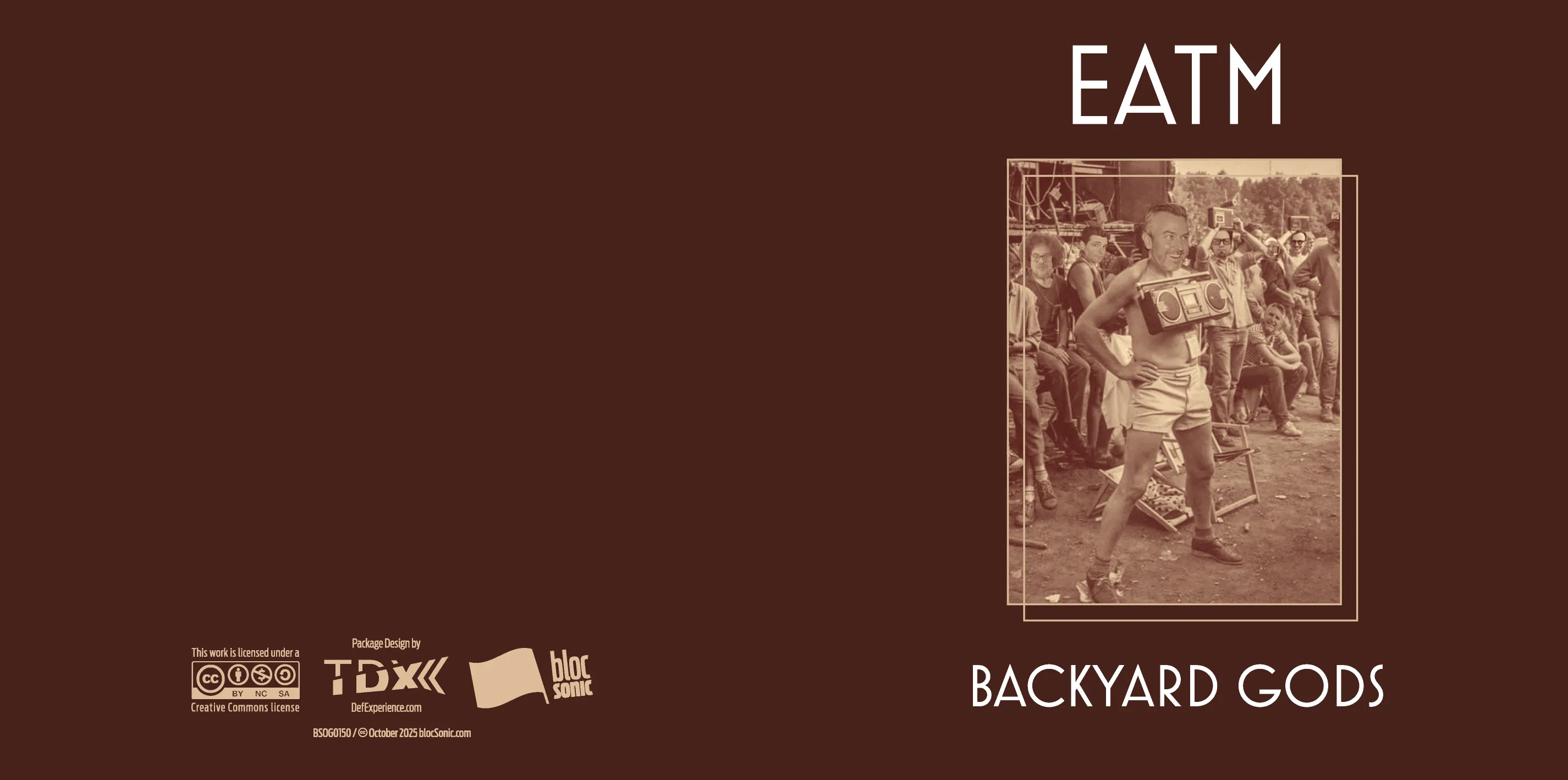 Album insert art for “Backyard Gods” by EATM