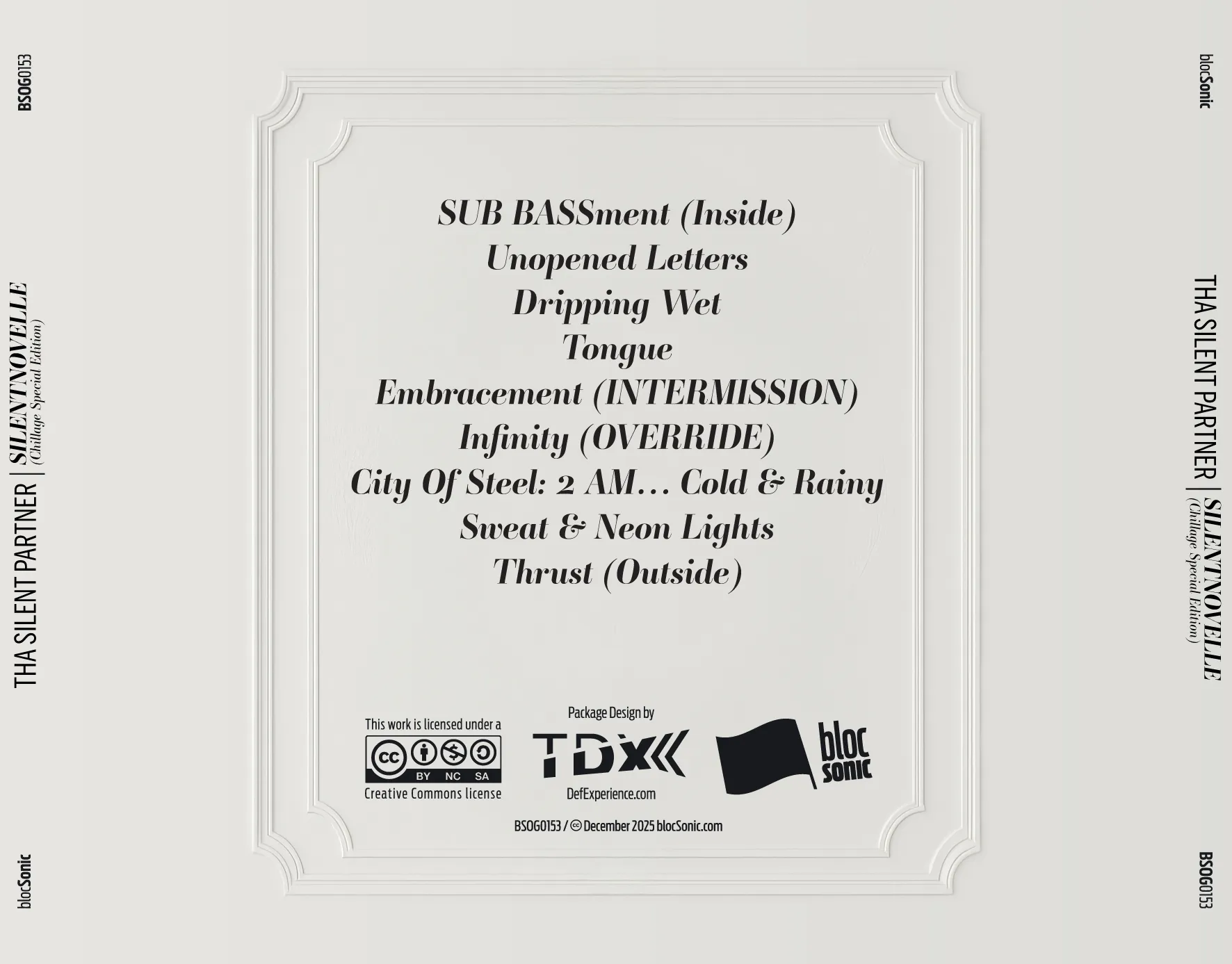 Album traycard art for “Silentnovelle (Chillage Special Edition)” by Tha Silent Partner